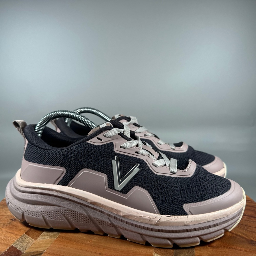 Vionic Walk Max Womens 8 Black Mauve Orthopedic Lace Up Walking Shoes